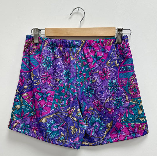 Short upcylé violet à motif Taille M