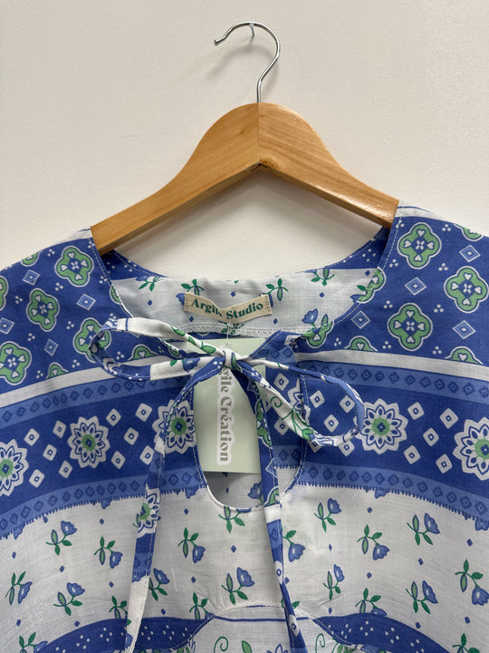 Blouse upcyclé motifs provinciaux - S