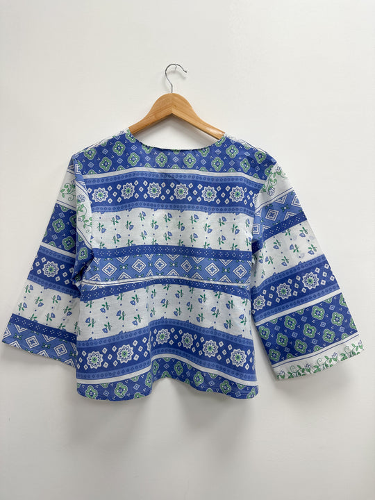 Blouse upcyclé motifs provinciaux - S