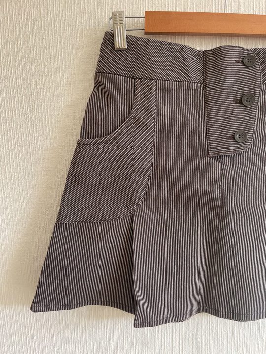 Mini jupe à rayures fines marron  - taille S