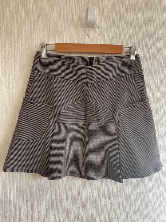 Mini jupe à rayures fines marron  - taille S